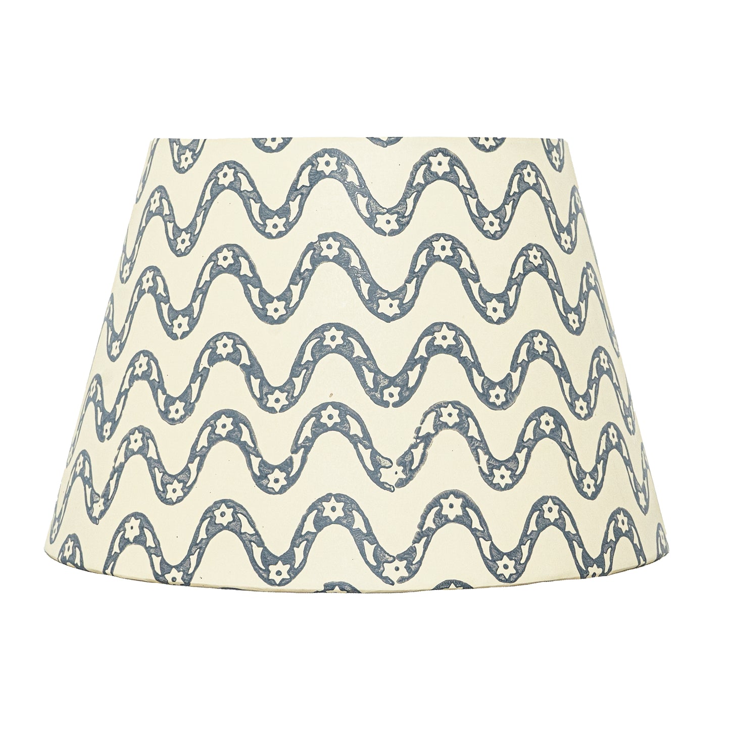 30cm straight empire premium hardback lampshade in block printed paper by Lampenschirm India, house of lampshades. Blue Paper Lamp Shades