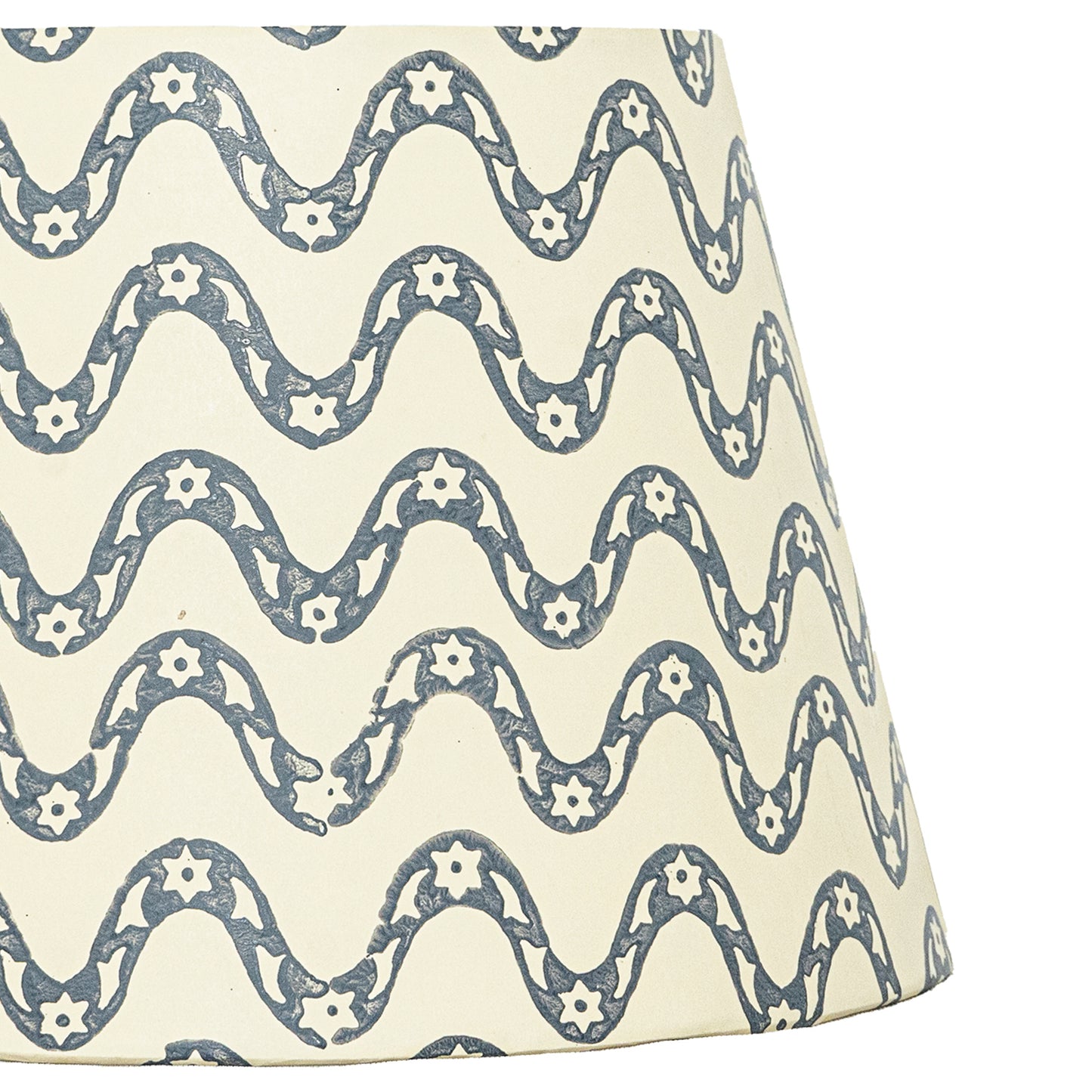 30cm straight empire premium hardback lampshade in block printed paper by Lampenschirm India
