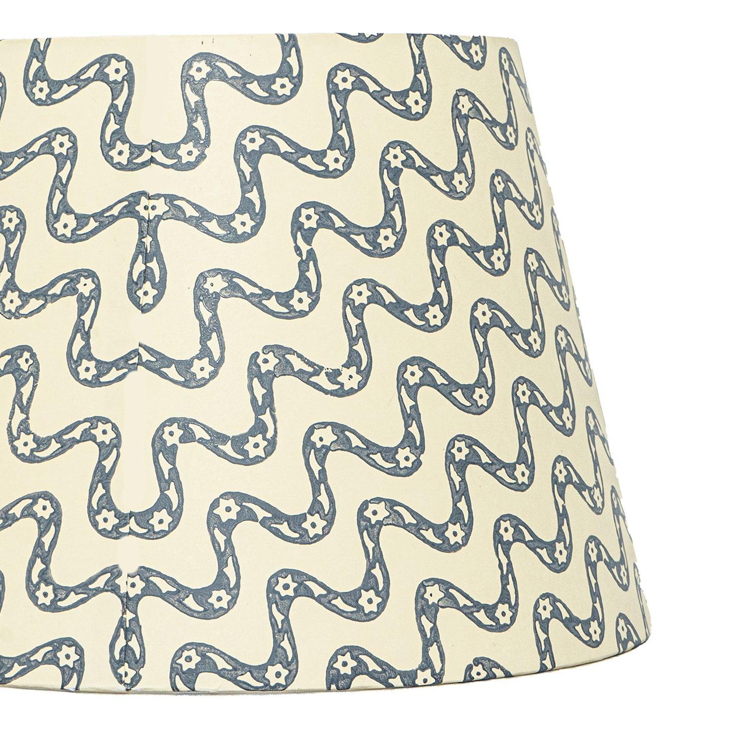 40cm straight empire premium hardback lampshade in block printed paper by Lampenschirm India