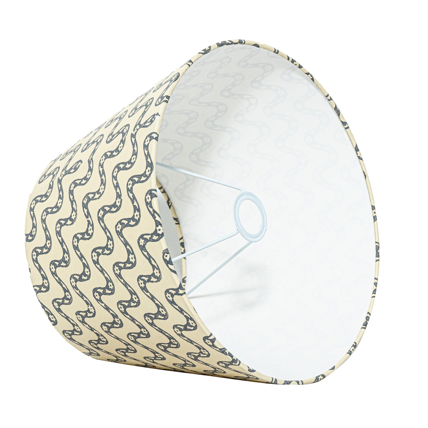 40cm straight empire premium hardback lampshade in block printed paper by Lampenschirm India