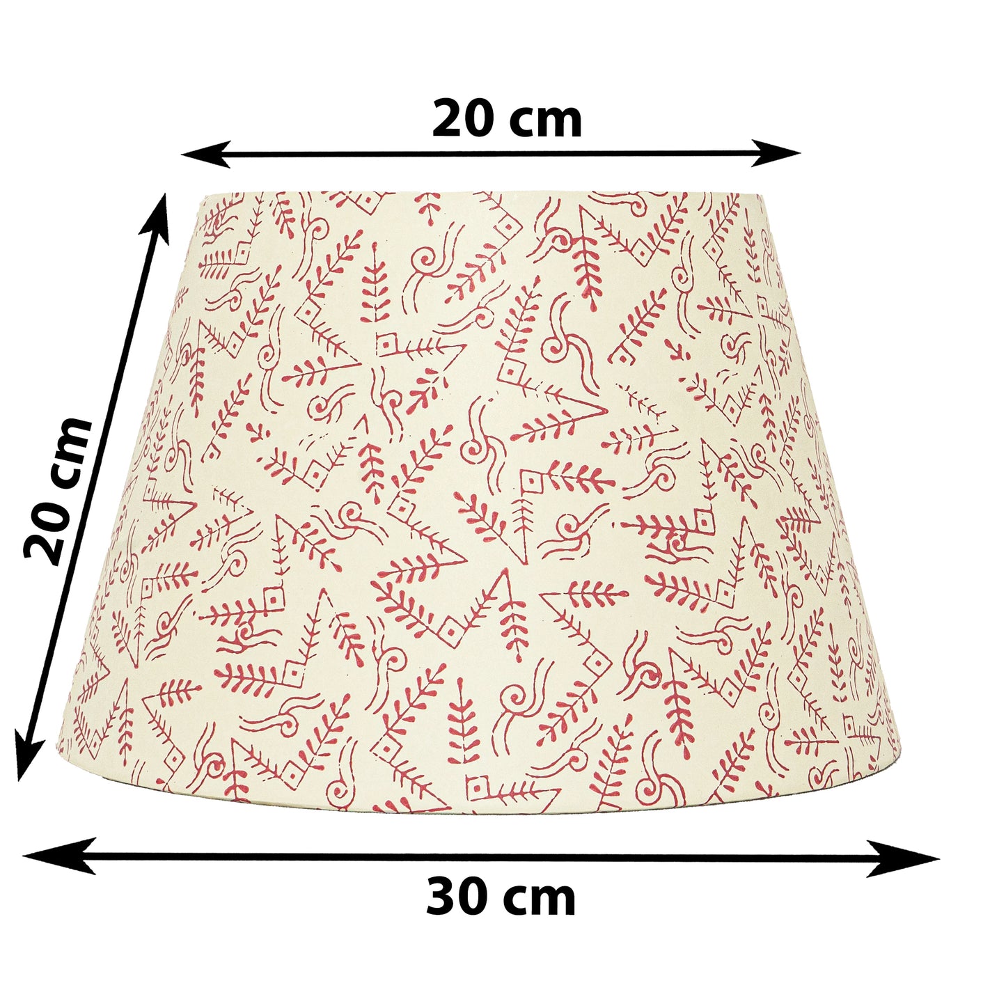30cm straight empire premium hardback lampshade in block printed paper by Lampenschirm India