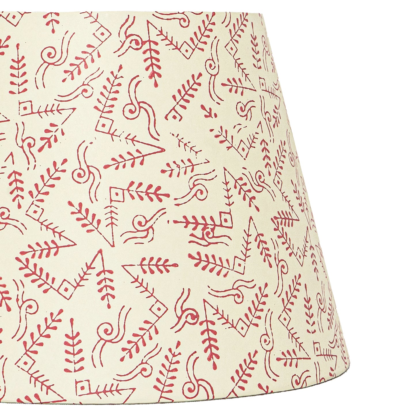 30cm straight empire premium hardback lampshade in block printed paper by Lampenschirm India