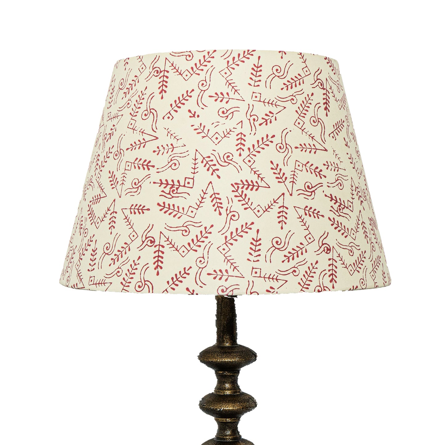 30cm straight empire premium hardback lampshade in block printed paper by Lampenschirm India