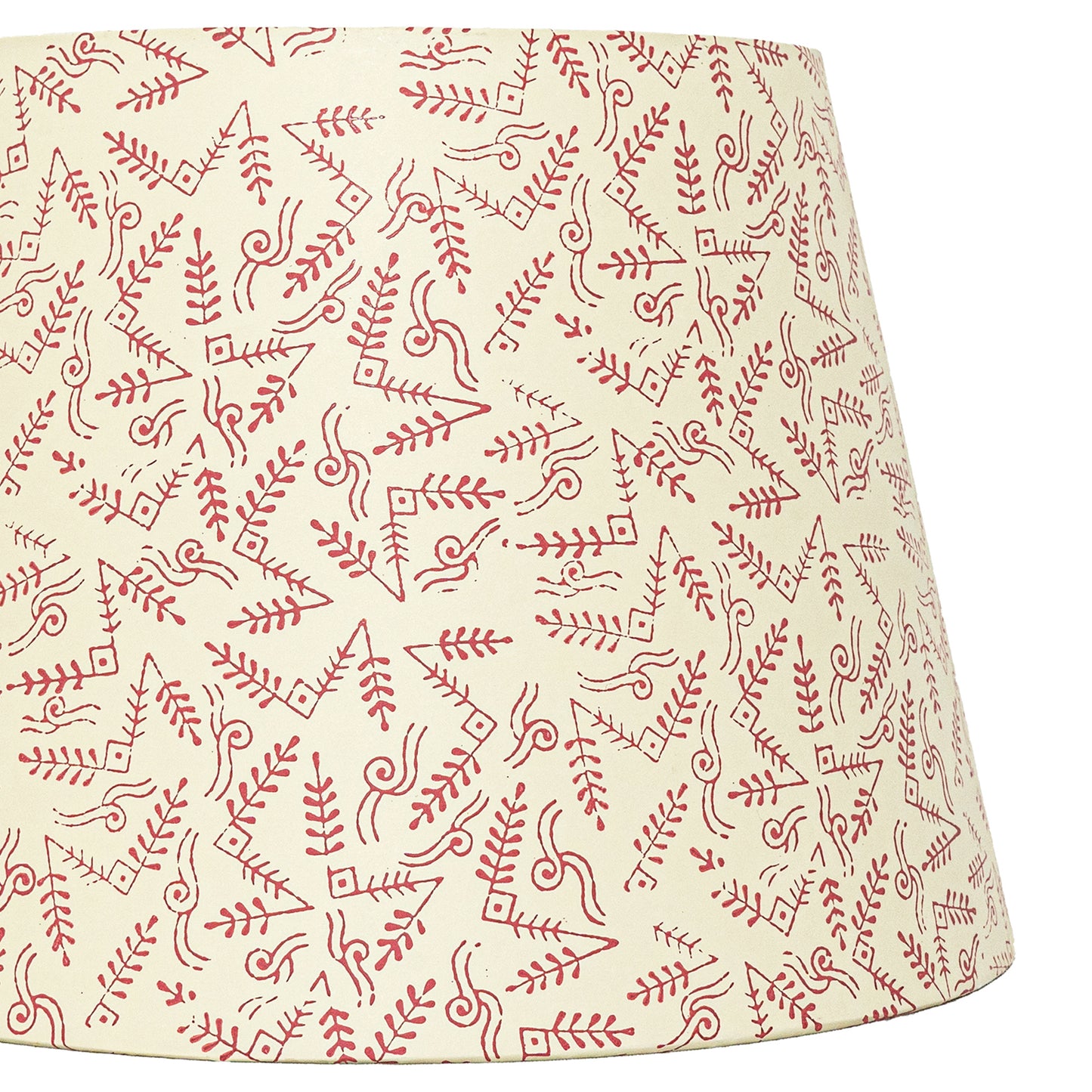 40cm straight empire premium hardback lampshade in block printed paper by Lampenschirm India