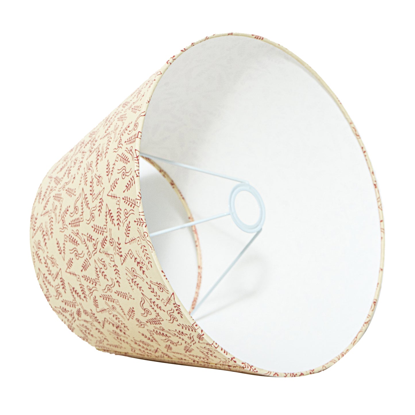 40cm straight empire premium hardback lampshade in block printed paper by Lampenschirm India