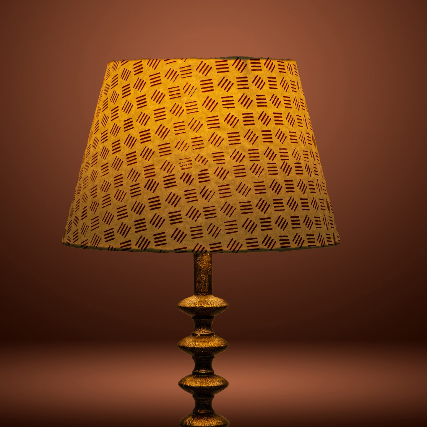 30cm straight empire premium hardback lamp shade in block printed paper by Lampenschirm India