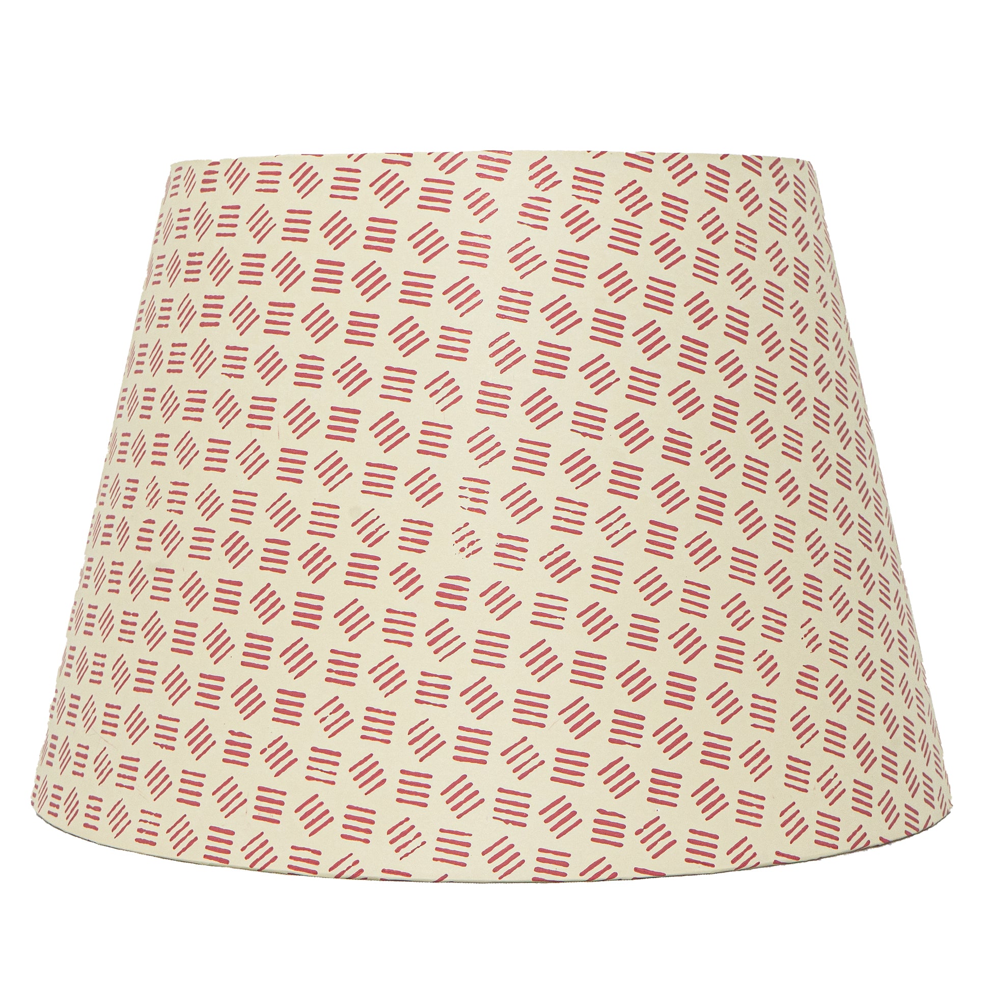 40cm straight empire premium hardback lampshade in block printed paper by Lampenschirm India, House of Lampshades. Red Paper Lamp Shades