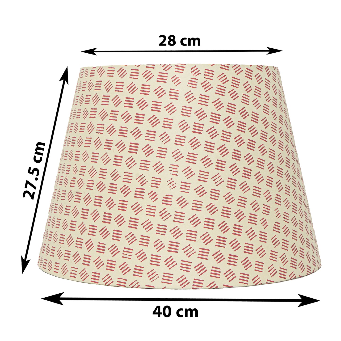 40cm straight empire premium hardback lampshade in block printed paper by Lampenschirm India