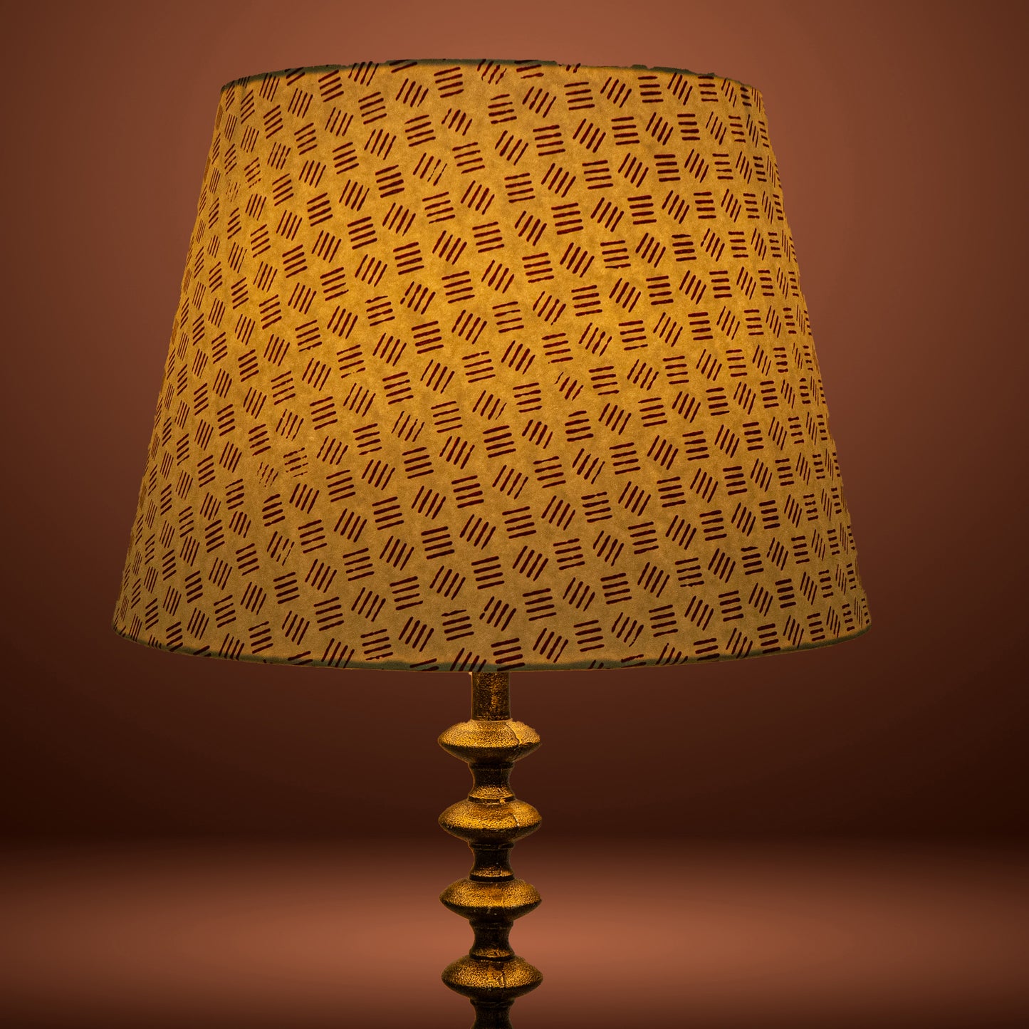 40cm straight empire premium hardback lampshade in block printed paper by Lampenschirm India