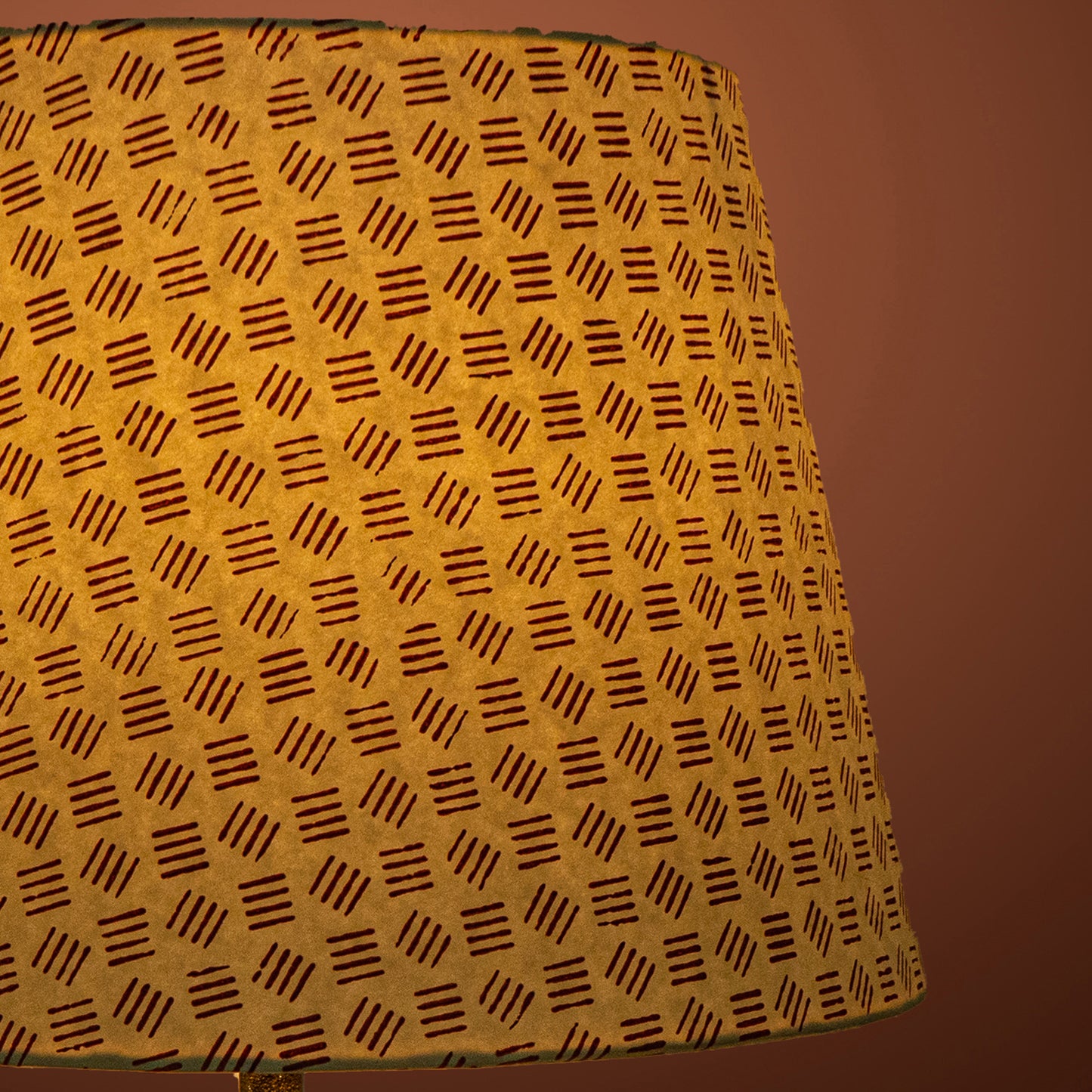 40cm straight empire premium hardback lampshade in block printed paper by Lampenschirm India