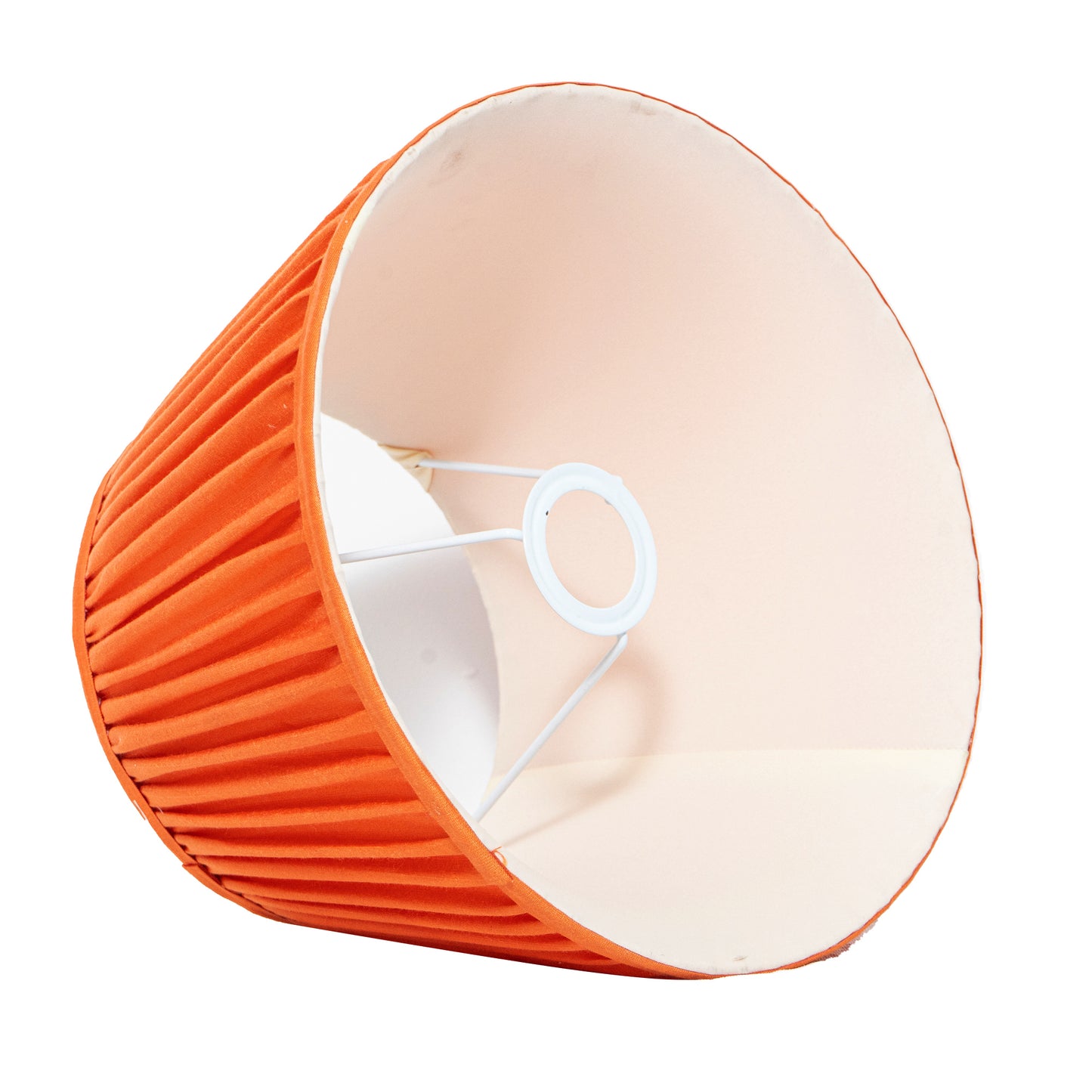 30cm straight empire premium softback lampshade in orange silk by Lampenschirm India