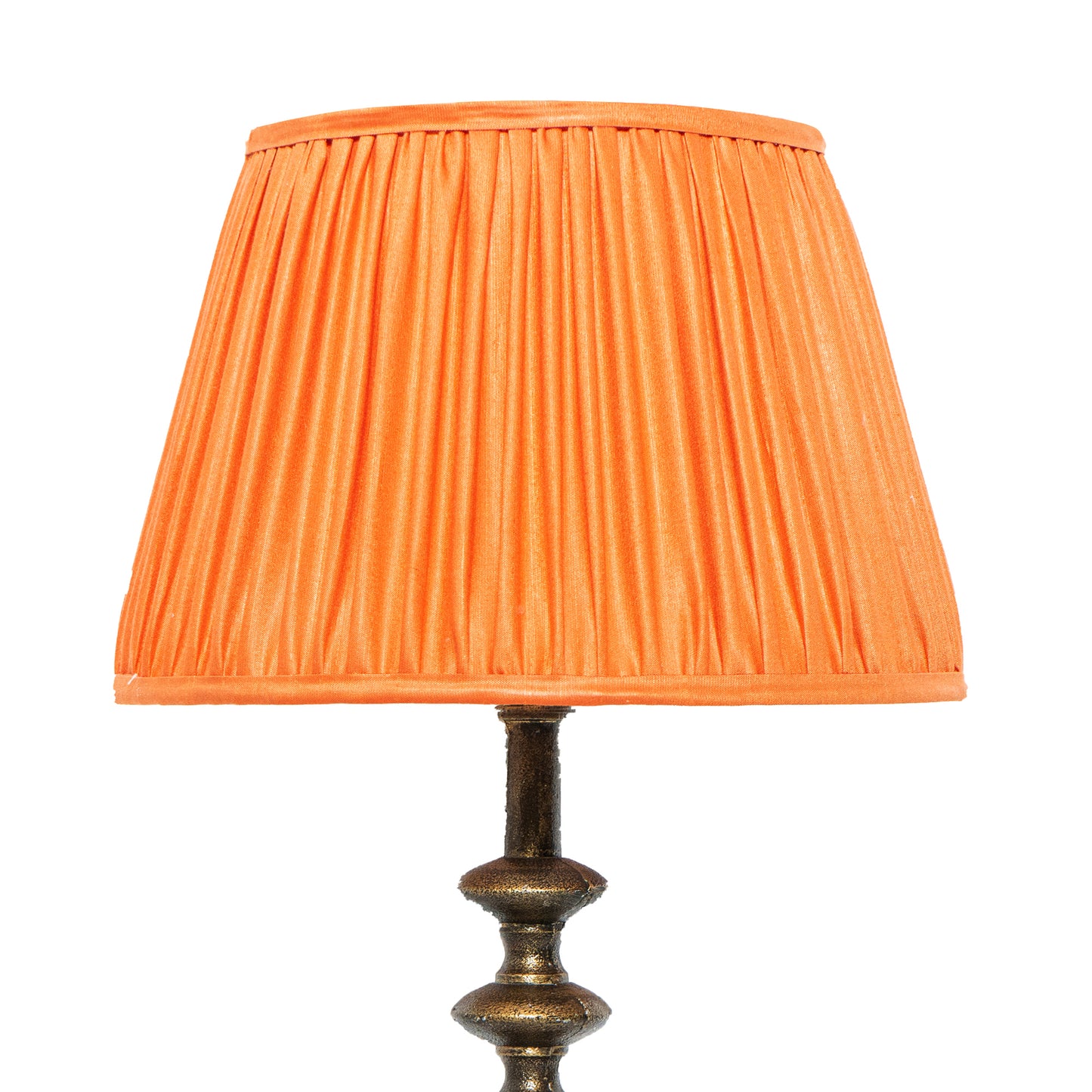 30cm straight empire premium softback lampshade in orange silk by Lampenschirm India