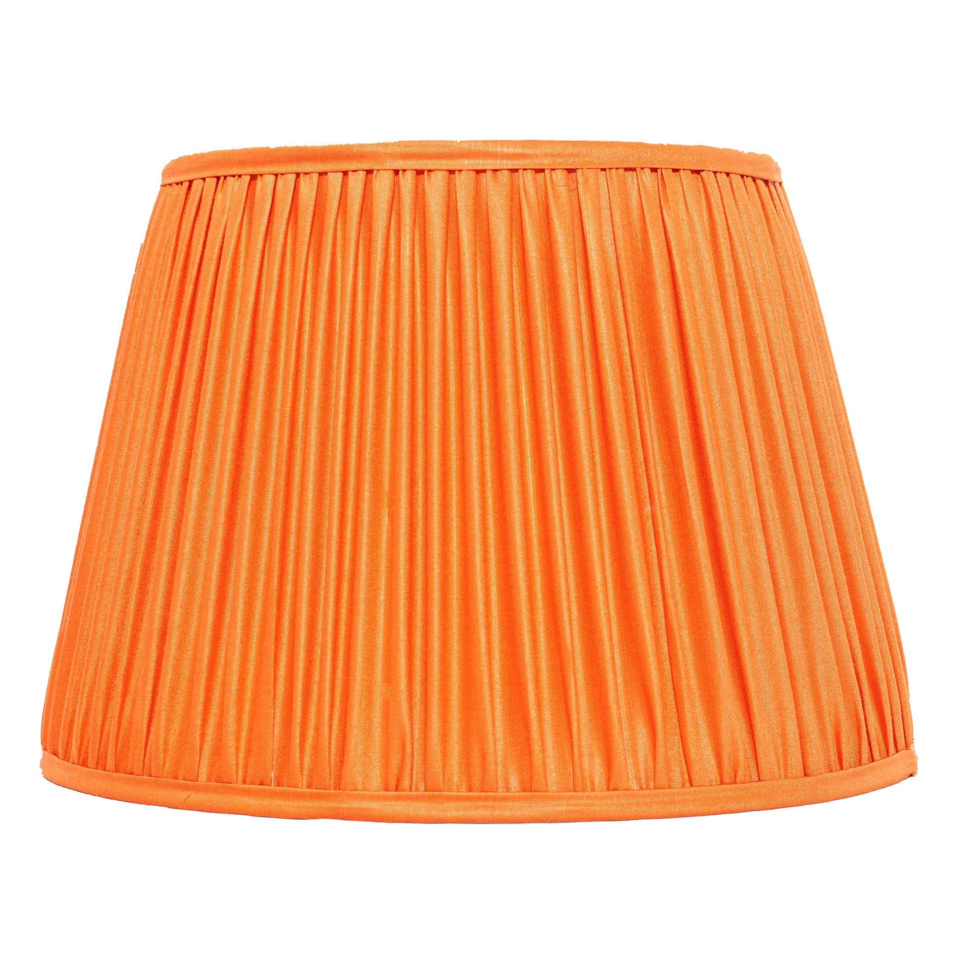 40cm straight empire premium softback lampshade in silk by Lampenschirm India, House of Lampshades. Orange Silk Lamp shades