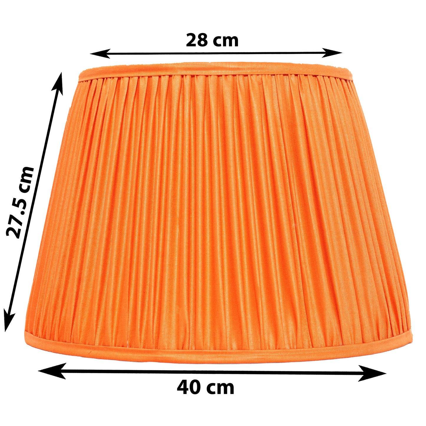 40cm straight empire premium softback lampshade in orange silk by Lampenschirm India