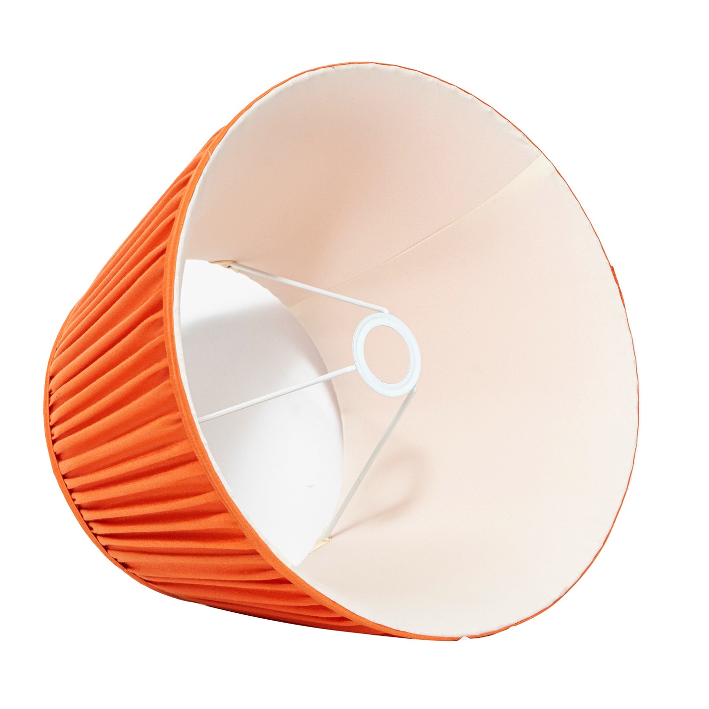 40cm straight empire premium softback lampshade in orange silk by Lampenschirm India