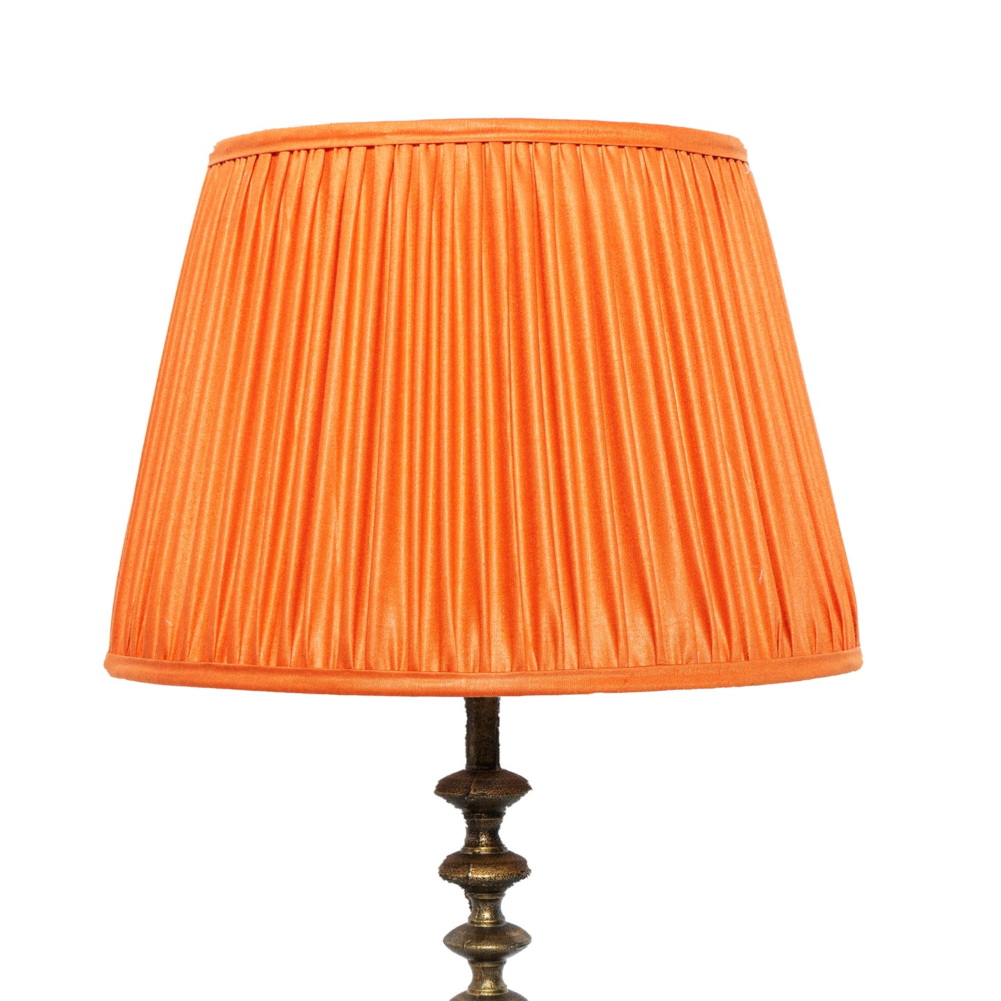 40cm straight empire premium softback lampshade in orange silk by Lampenschirm India