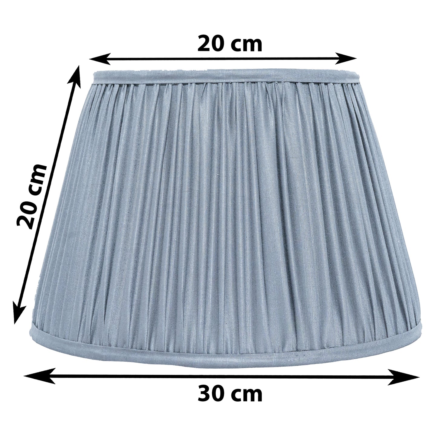 30cm straight empire premium softback lampshade in grey silk by Lampenschirm India