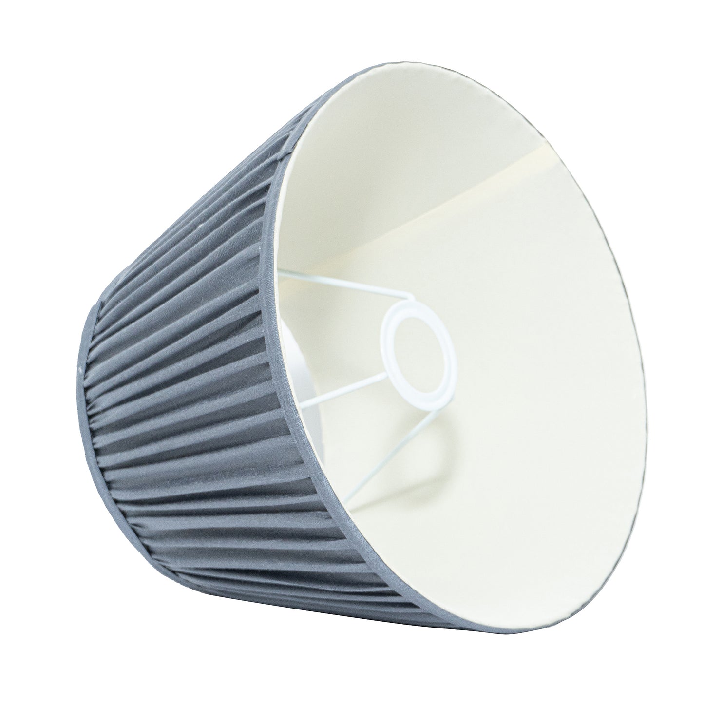 30cm straight empire premium softback lampshade in grey silk by Lampenschirm India