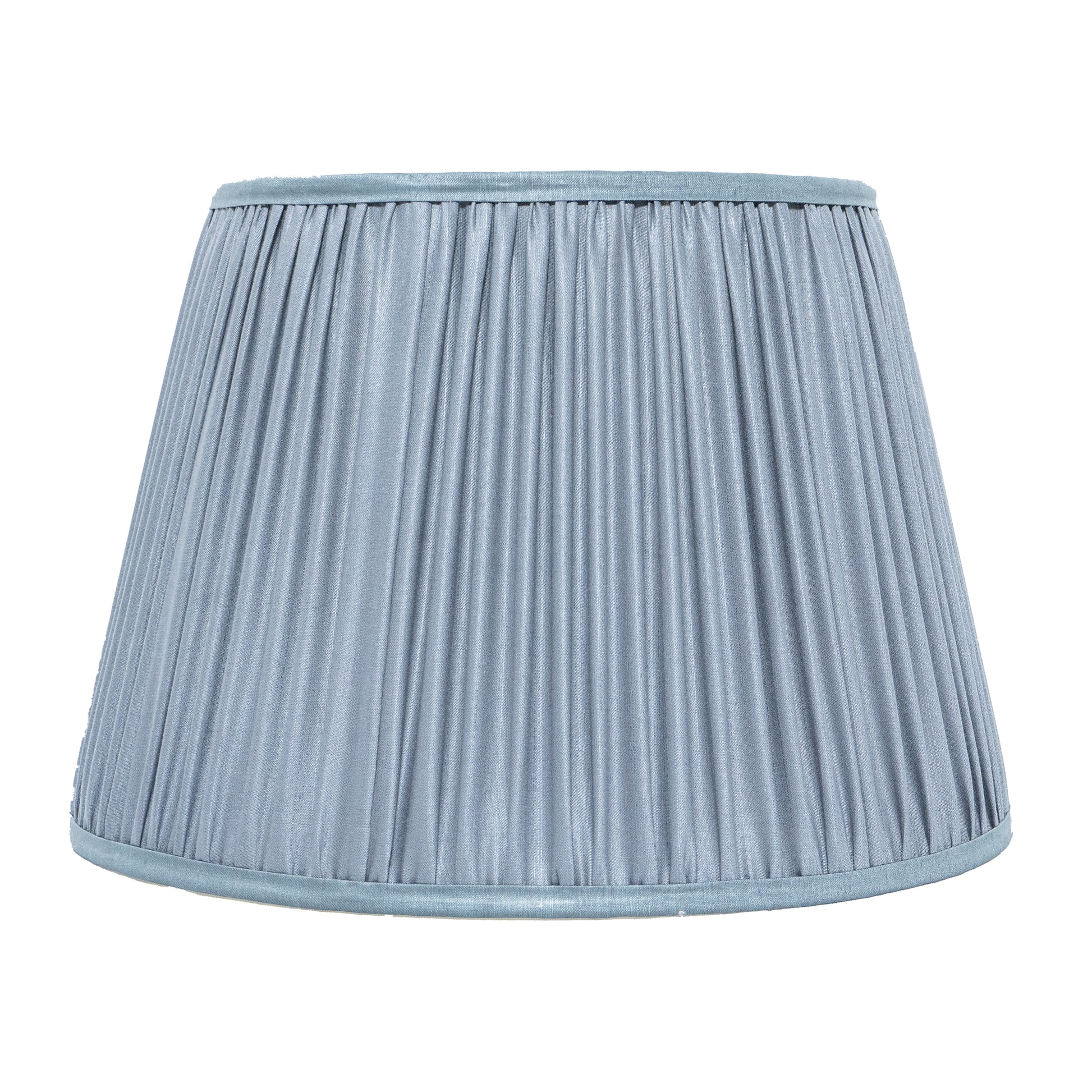 40cm straight empire premium softback lampshade in silk by Lampenschirm India, House of Lampshades. Grey Silk Lamp shades