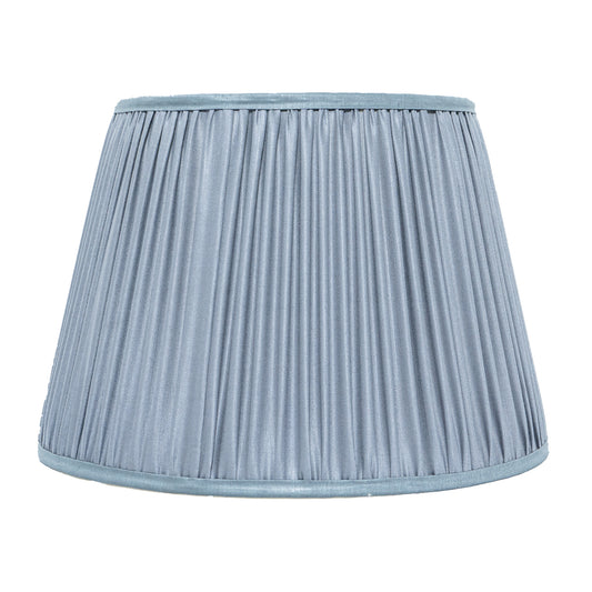 40cm straight empire premium softback lampshade in silk by Lampenschirm India, House of Lampshades. Grey Silk Lamp shades
