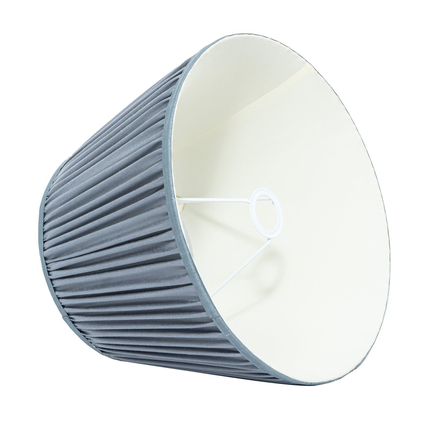 40cm straight empire premium softback lampshade in grey silk by Lampenschirm India