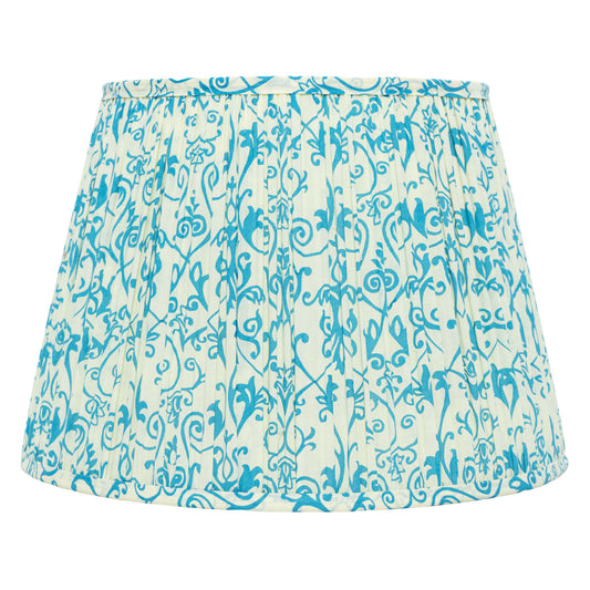 40cm straight empire premium softback lampshade in cotton by Lampenschirm India, house of lampshades. Blue Cotton Lamp Shades