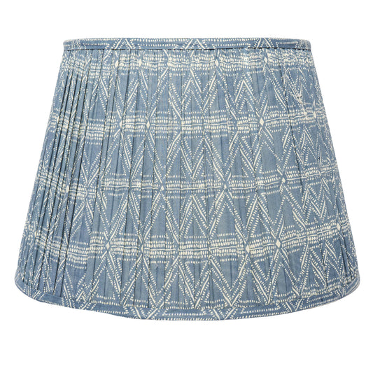 40cm straight empire premium softback lampshade in cotton by Lampenschirm India, house of lampshades. Blue Cotton Lamp Shades