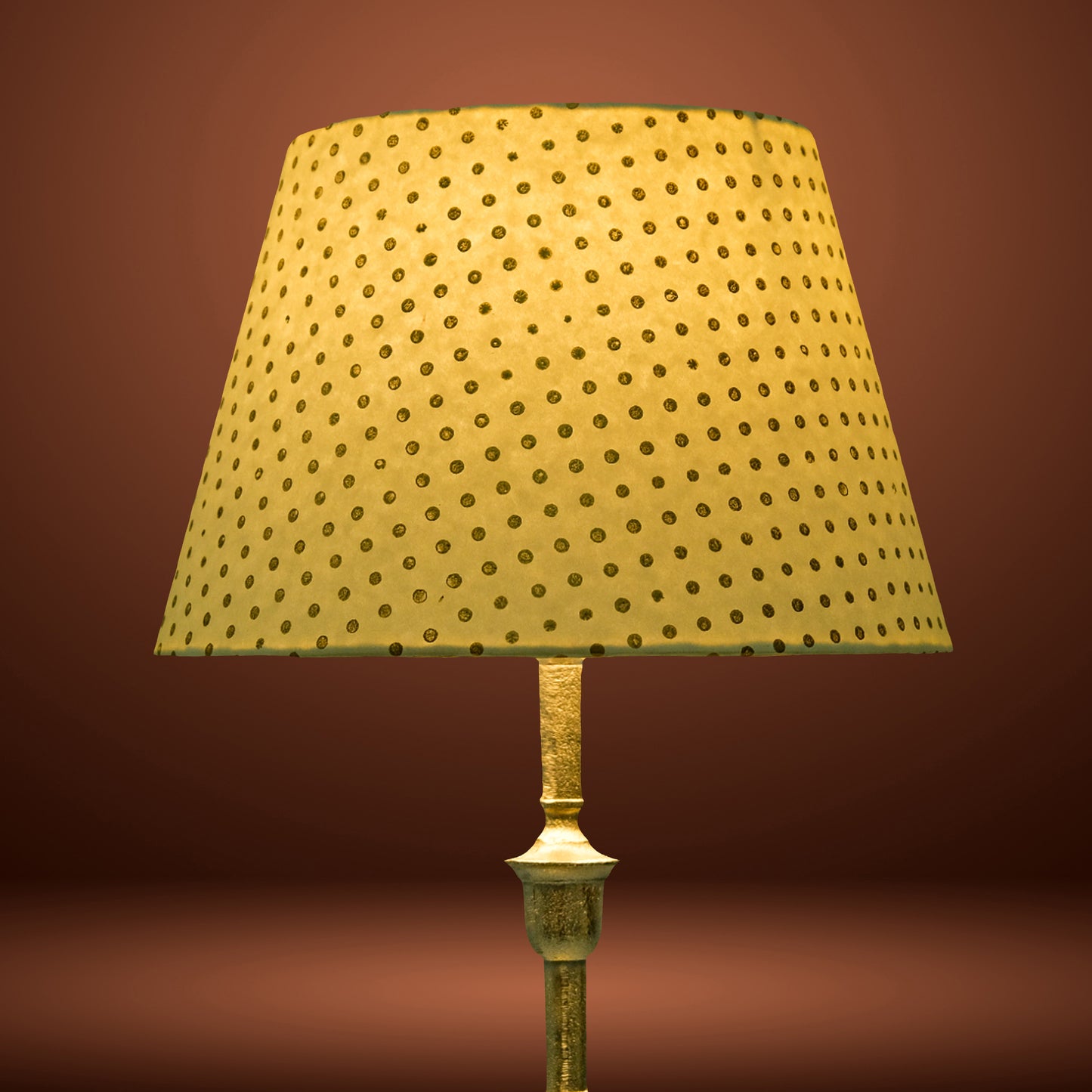 30cm straight empire premium hardback lampshade in block printed paper by Lampenschirm India