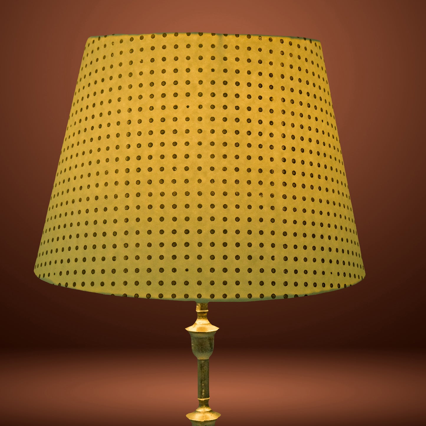 40cm straight empire premium hardback lampshade in block printed paper by Lampenschirm India