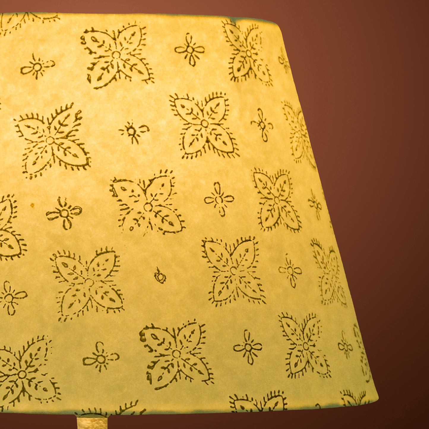 30cm straight empire premium hardback lamp shade in block printed paper by Lampenschirm India