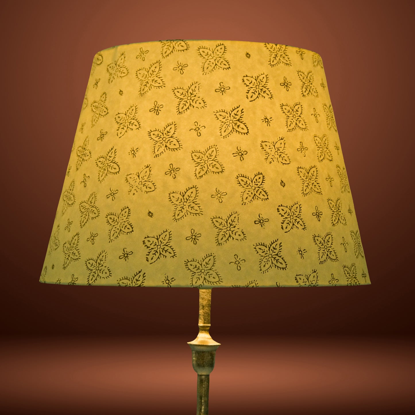 40cm straight empire premium hardback lamp shade in block printed paper by Lampenschirm India