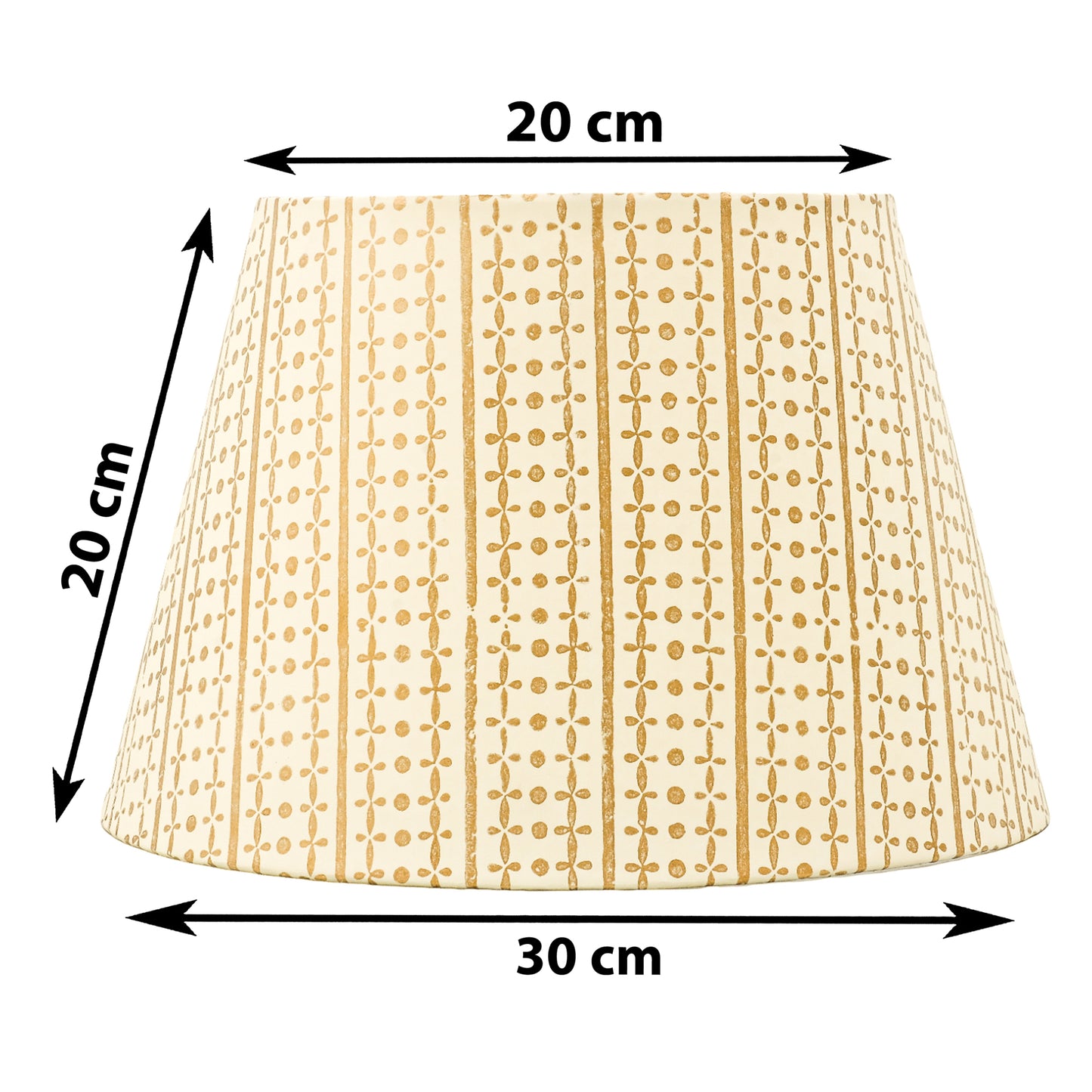 30cm straight empire premium hardback lamp shade in block printed paper by Lampenschirm India