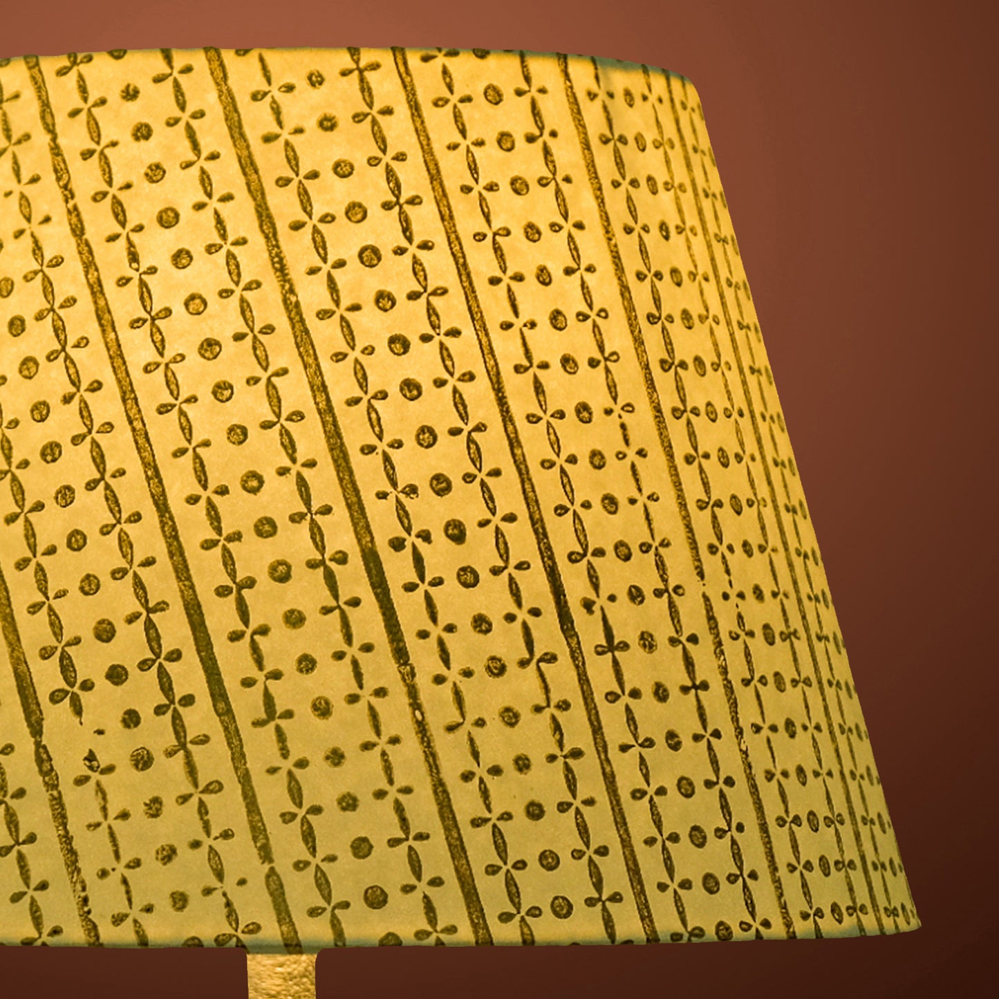 30cm straight empire premium hardback lamp shade in block printed paper by Lampenschirm India
