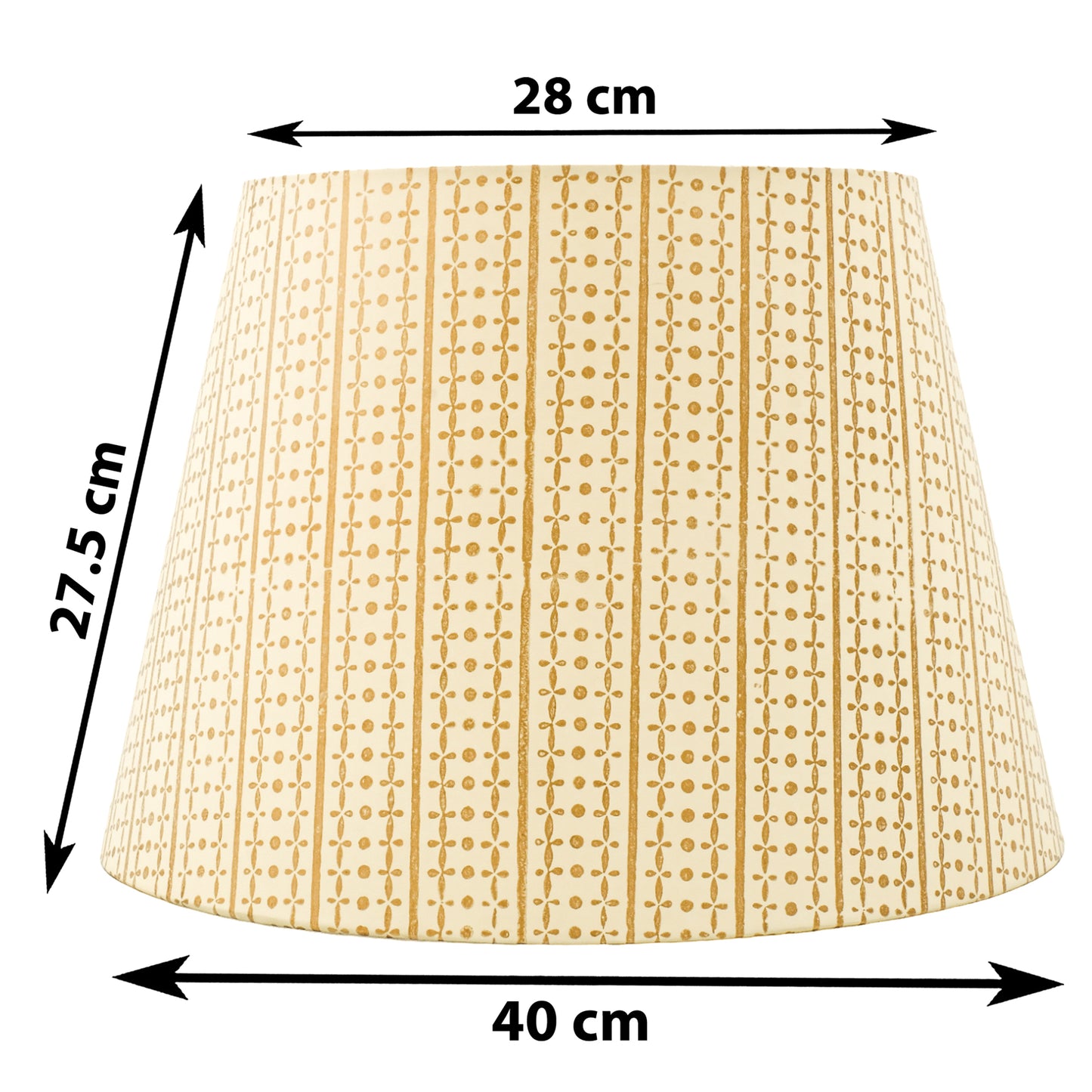 40cm straight empire premium hardback lamp shade in block printed paper by Lampenschirm India