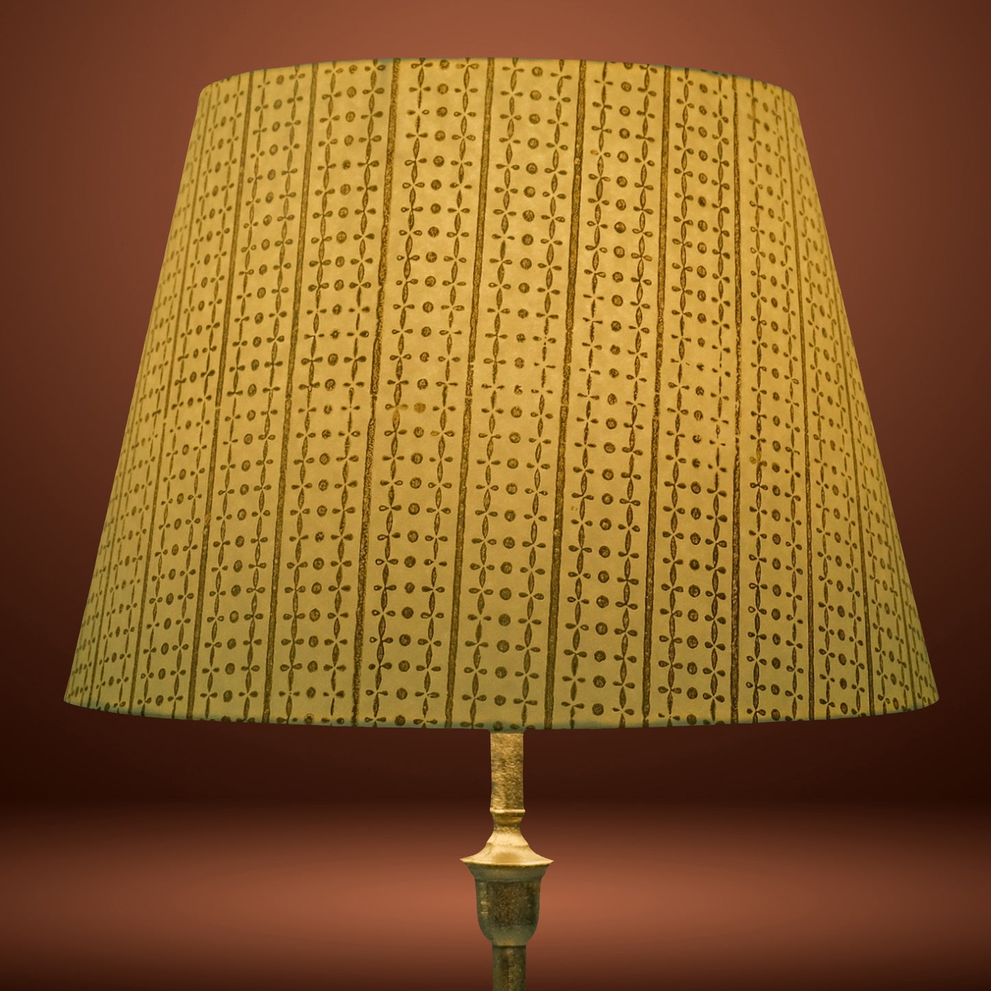 40cm straight empire premium hardback lamp shade in block printed paper by Lampenschirm India