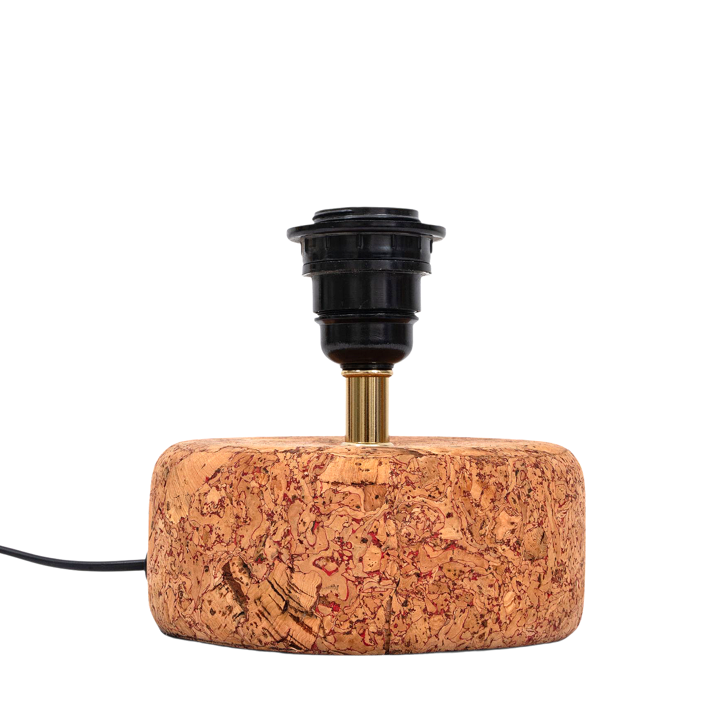 Aurelia Table Lamp in Natural Cork with Red Velvet Tall Drum Shade
