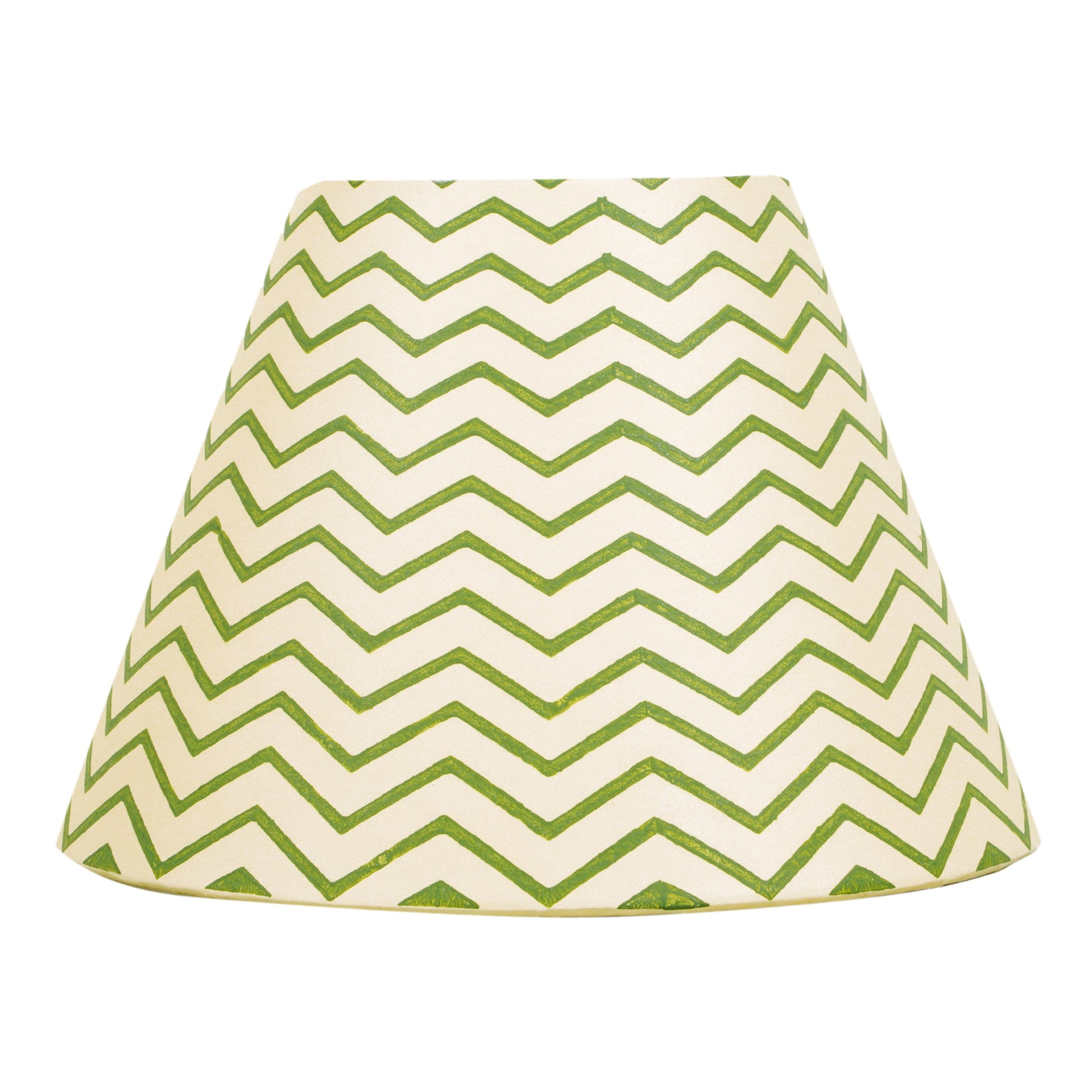 20cm empire premium hardback lampshade in block printed paper by Lampenschirm India. Green Lamp Shades