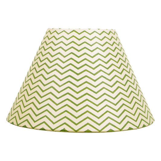 30cm empire premium hardback lampshade in block printed paper by Lampenschirm India. House of Lampshades. Green Paper Lamp Shade