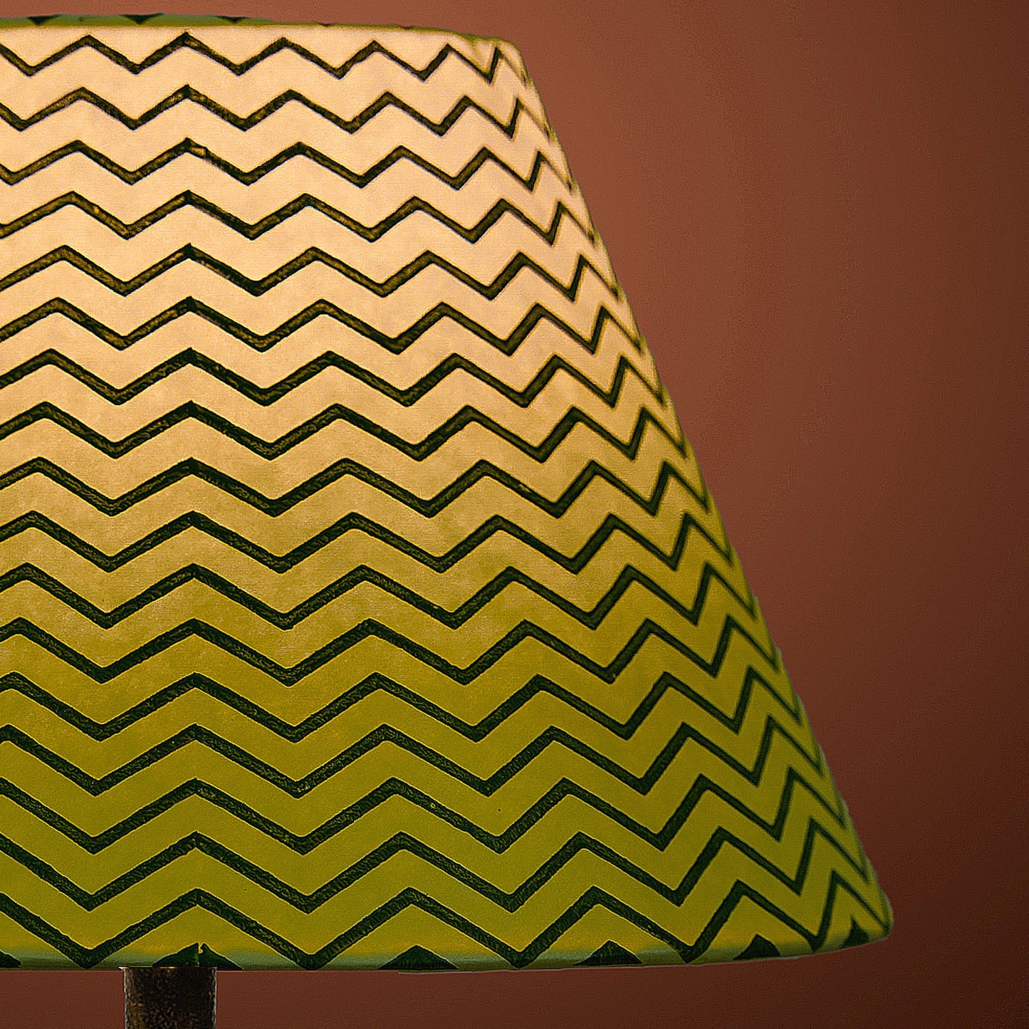 30cm empire premium hardback lampshade in block printed paper by Lampenschirm India
