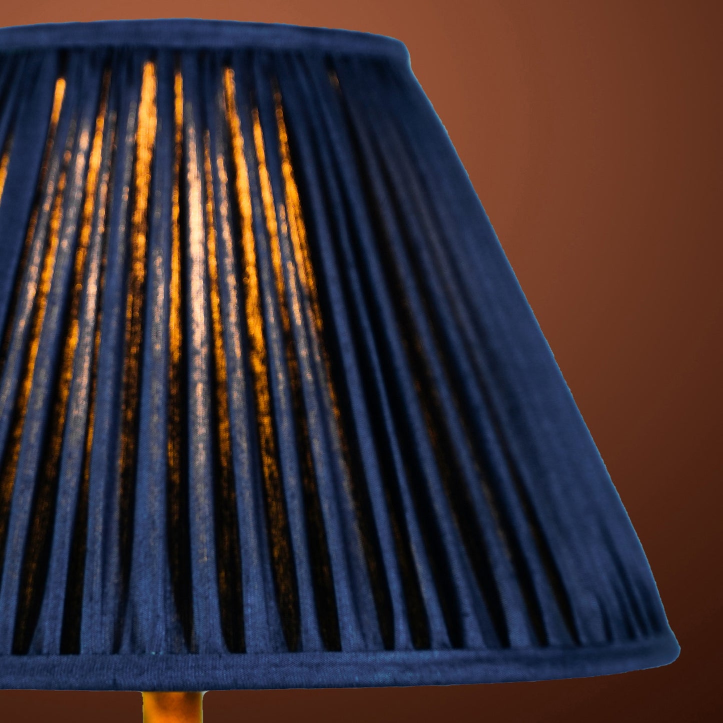 20cm empire premium softback lampshade in blue silk by Lampenschirm India, house of lampshades