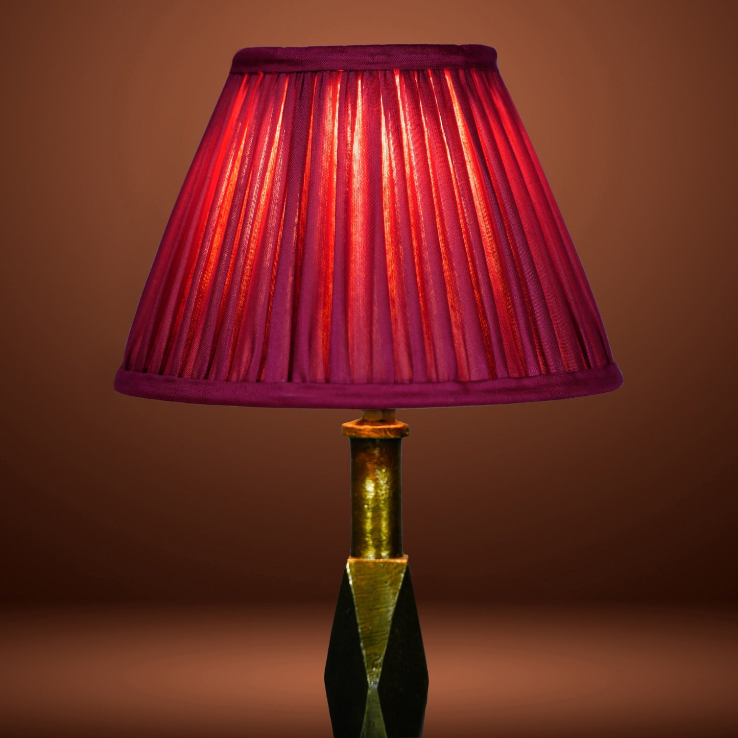 20cm empire premium softback lampshade in red silk by Lampenschirm India, house of lampshades