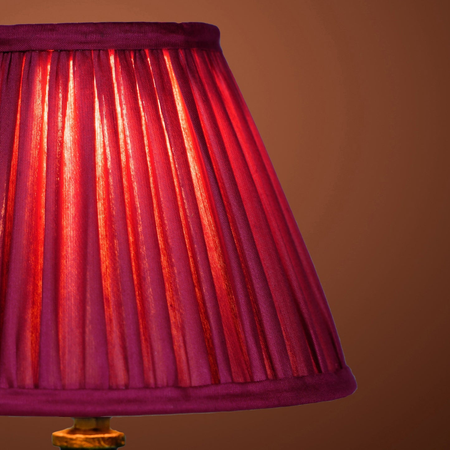 20cm empire premium softback lampshade in red silk by Lampenschirm India, house of lampshades