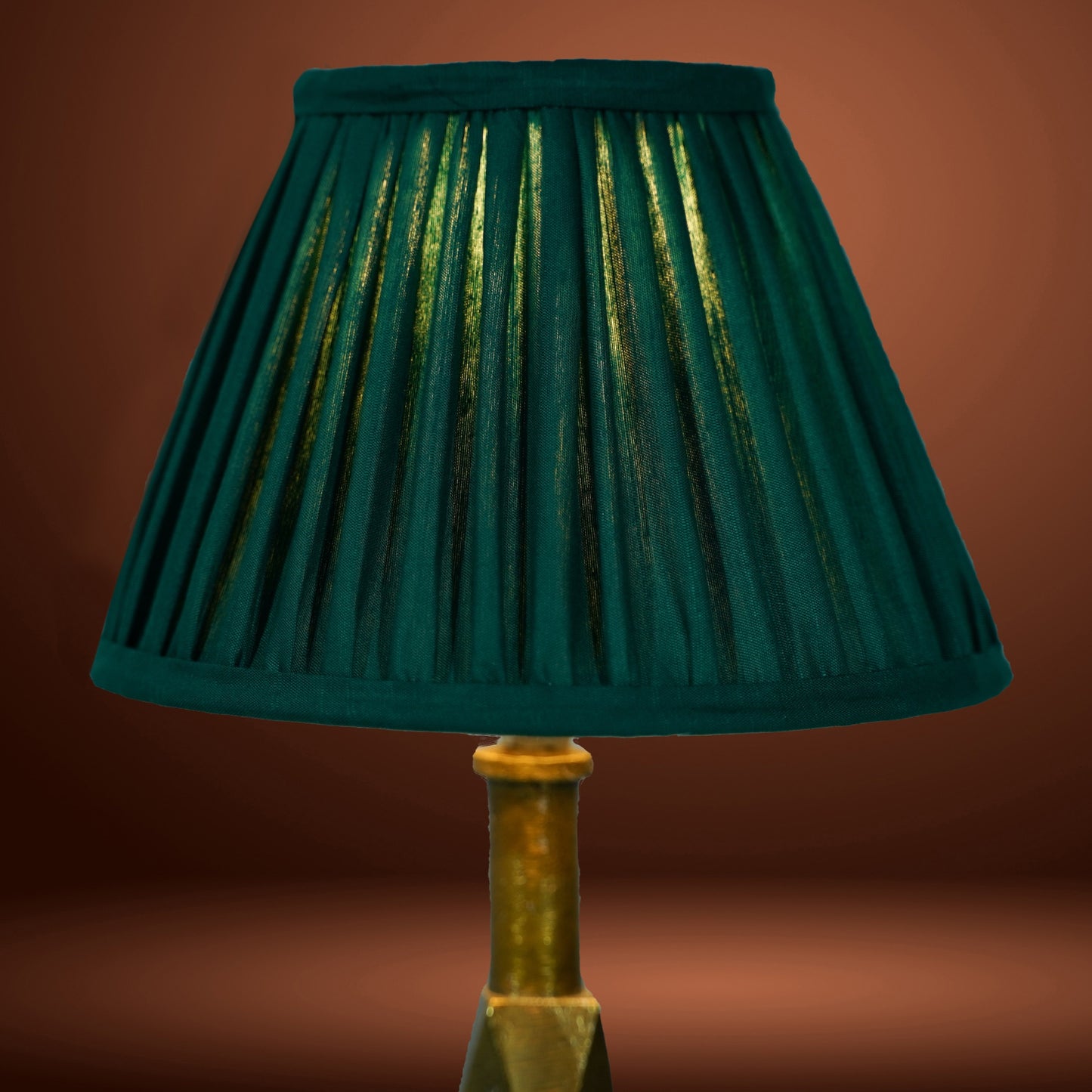 20cm empire premium softback lampshade in green silk by Lampenschirm India, house of lampshades