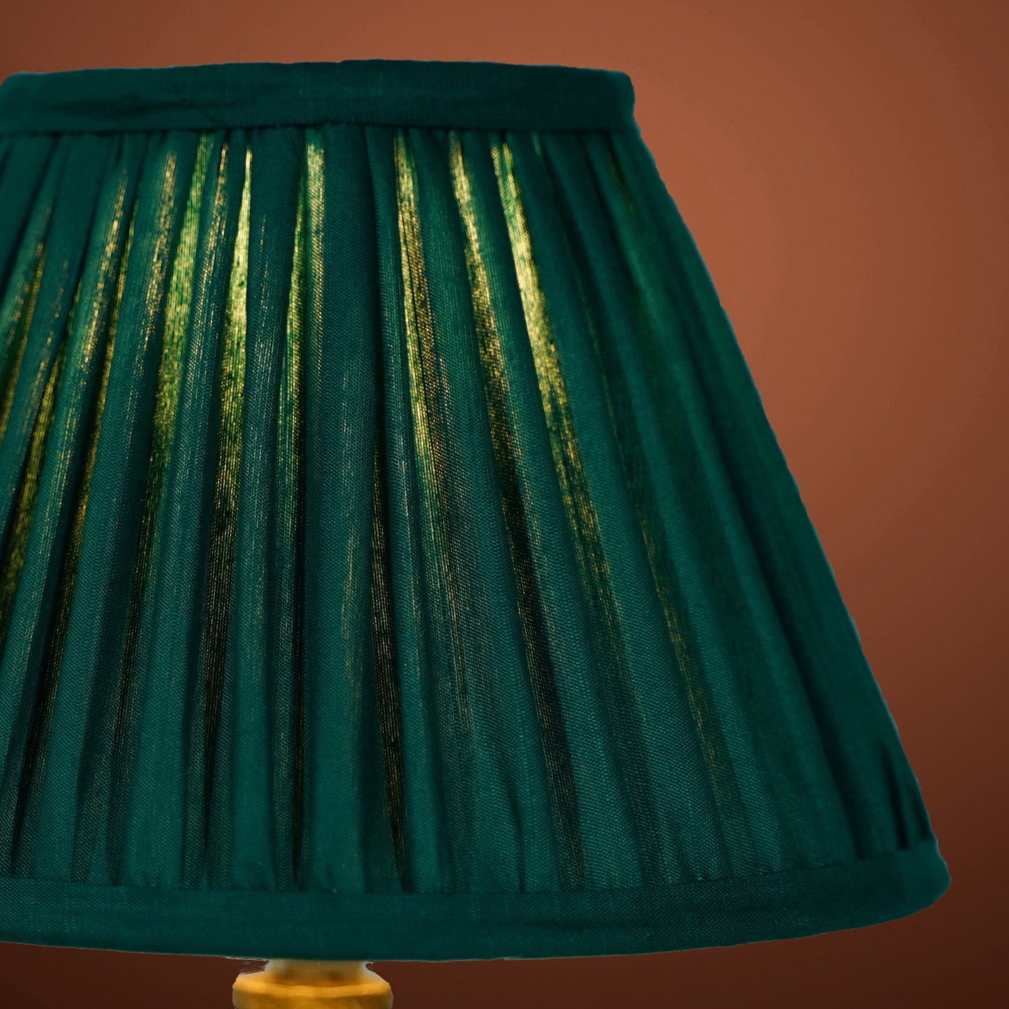 20cm empire premium softback lampshade in green silk by Lampenschirm India, house of lampshades