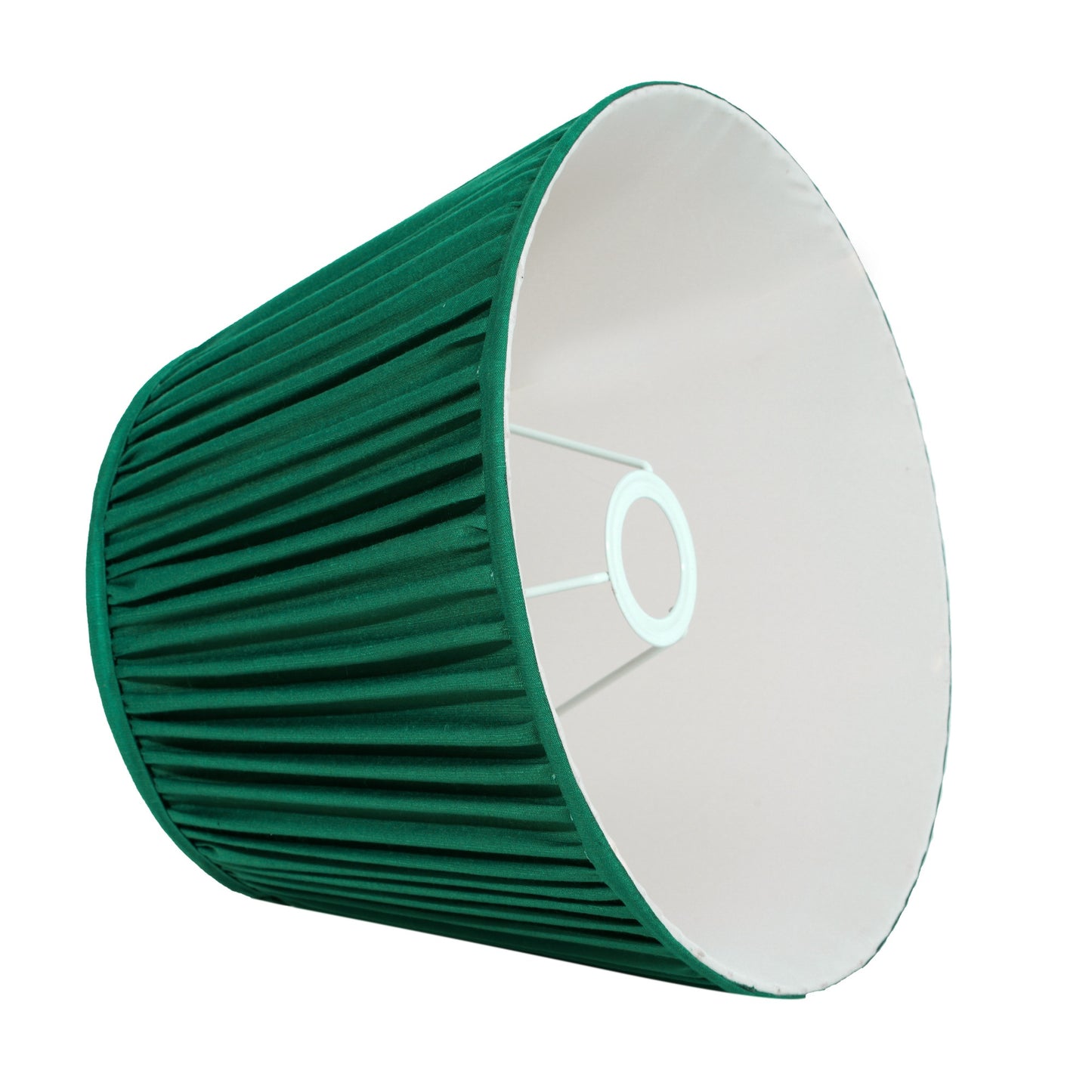 30cm straight empire premium softback lampshade in green silk by Lampenschirm India