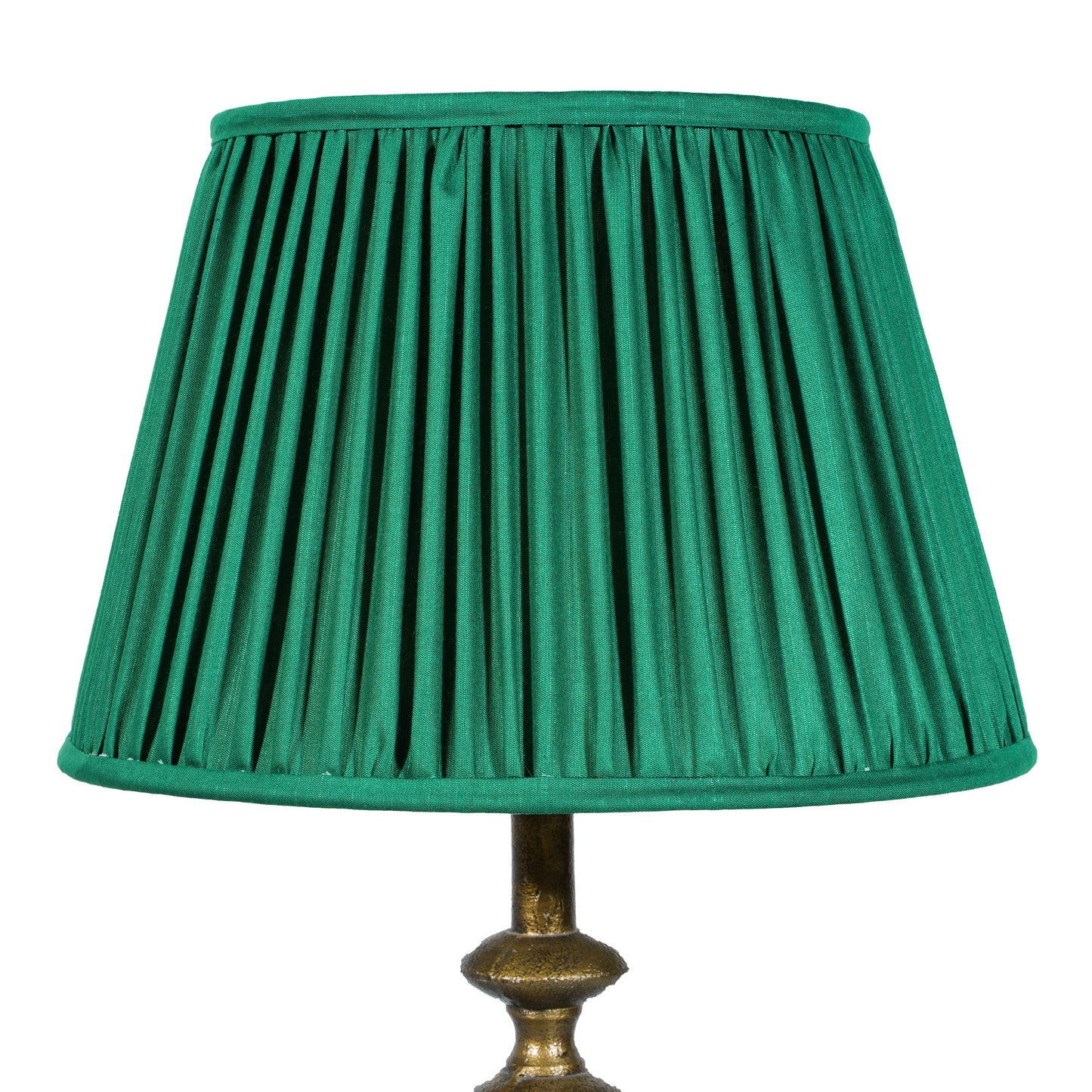 30cm straight empire premium softback lampshade in green silk by Lampenschirm India