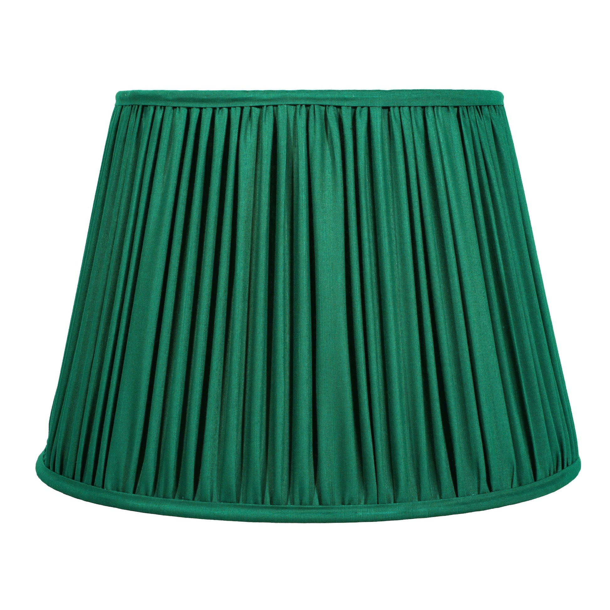 40cm straight empire premium softback lampshade in silk by Lampenschirm India, House of Lampshades. Green Luxury Silk Lamp shades