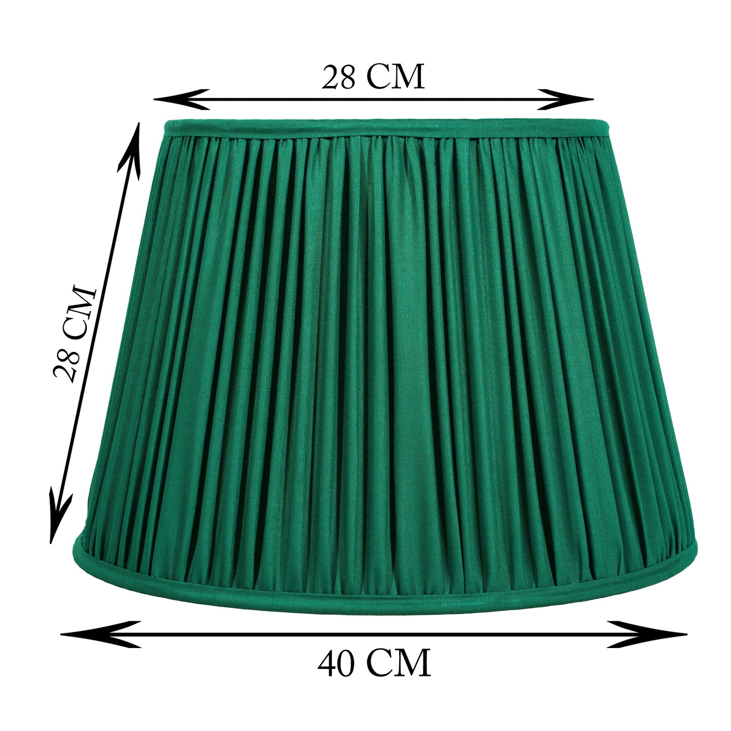 40cm straight empire premium softback lampshade in green silk by Lampenschirm India