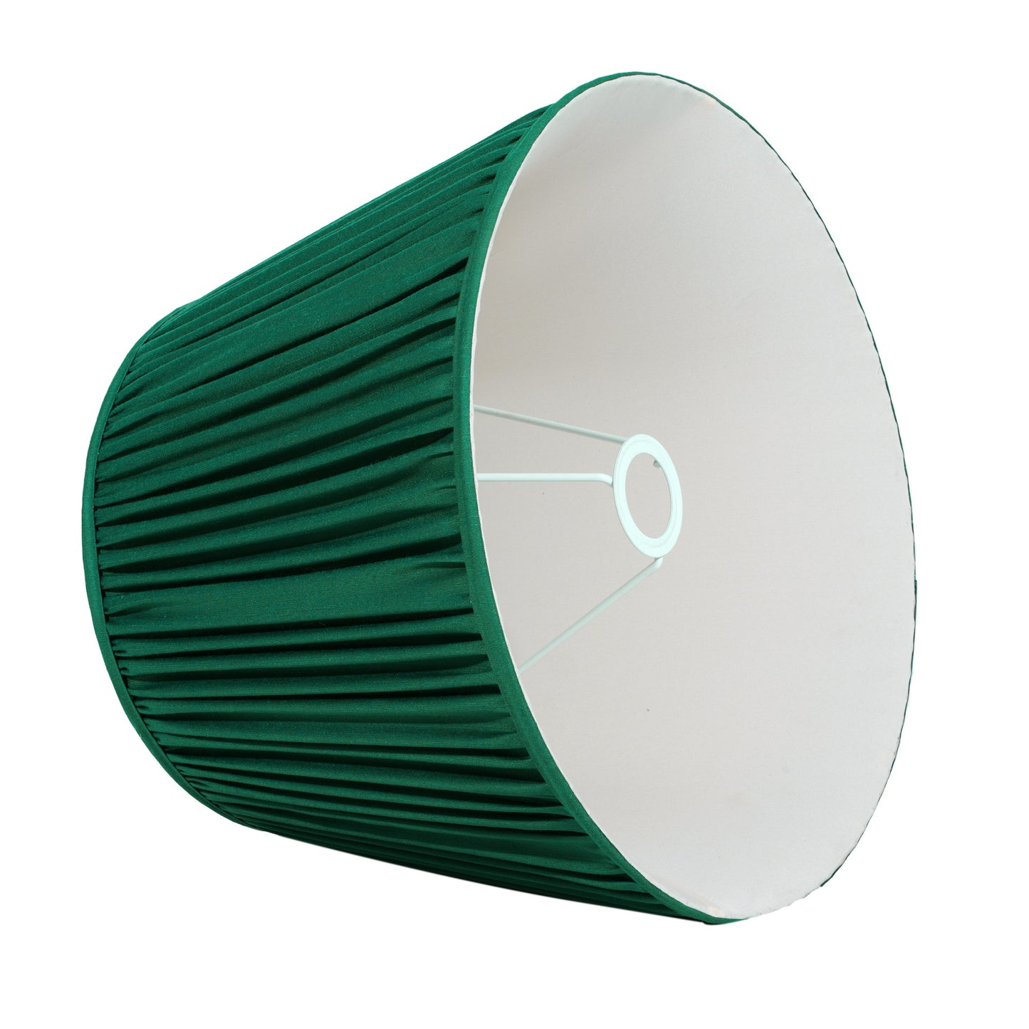 40cm straight empire premium softback lampshade in green silk by Lampenschirm India