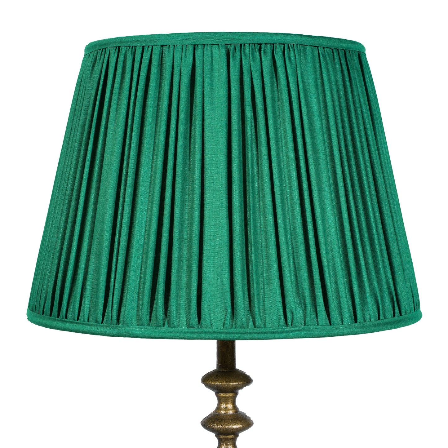 40cm straight empire premium softback lampshade in green silk by Lampenschirm India